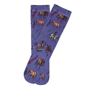 AWST int'l AWST Int’l - Children’s Lila Hunter Ponies Socks - Blue,STD