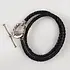 Urban Equestrian Urban Equestrian - Roundup - Braided Leather Horseshoe Bracelet - Black/Silver