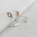 Urban Equestrian Urban Equestrian - Denby Riding Stirrup Earring - Two Tone