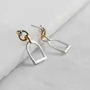 Urban Equestrian Urban Equestrian - Denby Riding Stirrup Earring - Two Tone