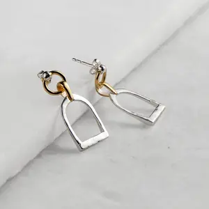 Urban Equestrian Urban Equestrian - Denby Riding Stirrup Earring - Two Tone
