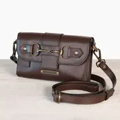 Urban Equestrian Urban Equestrian - Dalton - Horse Bit Crossbody Luxury Handbag - Deep Brown