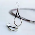 Urban Equestrian Urban Equestrian - Calista - Sterling Silver Bosal Horseshoe Earring - Black Leather