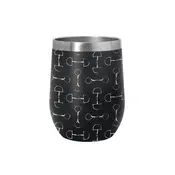 AWST int'l AWST Int'l - 12 oz Stainless Steel Wine Tumbler - Lila Vintage Snaffle Bit - Black, STD