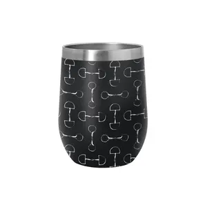 AWST int'l AWST Int'l - 12oz Stainless Steel Wine Tumbler - Lila Vintage Snaffle Bit - Black, STD