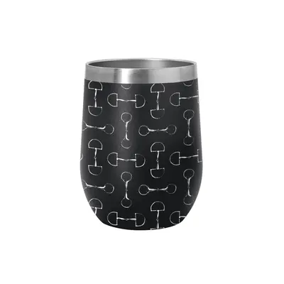 AWST int'l AWST Int'l - 12oz Stainless Steel Wine Tumbler - Lila Vintage Snaffle Bit - Black, STD
