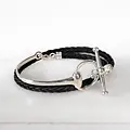 Urban Equestrian Urban Equestrian - Odeza - Wrap Around Horse Bit Bracelet - Silver/Black - Medium