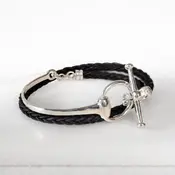 Urban Equestrian Urban Equestrian - Odeza - Wrap Around Horse Bit Bracelet - Silver/Black - Medium