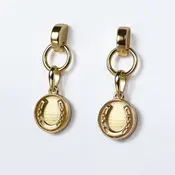 Urban Equestrian Urban Equestrian - Engraved Horseshoe Earrings - Medallion - 14k Gold Vermeil