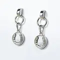 Urban Equestrian Urban Equestrian - Engraved Horseshoe Earrings - Medallion - Sterling Silver