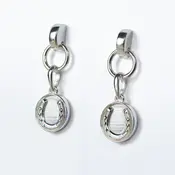Urban Equestrian Urban Equestrian - Engraved Horseshoe Earrings - Medallion - Sterling Silver