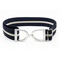 Hutson x Ellany Ellany Blueberries & Cream - 1.5 " Silver Stirrup Elastic Belt