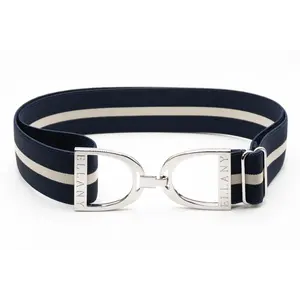 Hutson x Ellany Ellany Blueberries & Cream - 1.5 " Silver Stirrup Elastic Belt