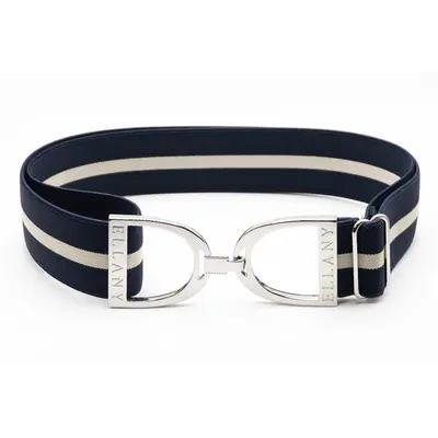 70 Degrees Ellany Blueberries & Cream - 1.5 " Silver Stirrup Elastic Belt