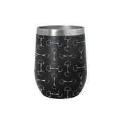 AWST int'l AWST Int'l - 12oz Stainless Steel Wine Tumbler - Lila Vintage Snaffle Bit - Blue, STD