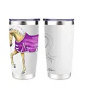 AWST int'l AWST Int’l - 20oz Stainless Steel Tumbler - Lila Palomino Horse - White/Purple, STD