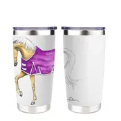 AWST int'l AWST Int’l - 20oz Stainless Steel Tumbler - Lila Palomino Horse - White/Purple, STD
