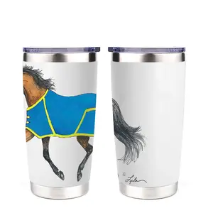 AWST int'l AWST Int’l - 20oz Stainless Steel Tumbler - Lila Bay Horse - White/Blue, STD