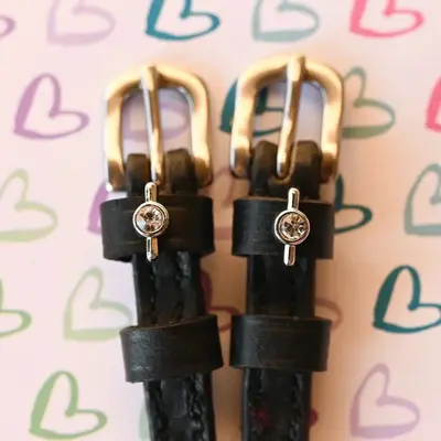 ManeJane D&S - Single Clear Stone Spur Straps - 17"