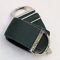 Hutson x Ellany Ellany Hunter Green - 1.5" Silver Stirrup Belt