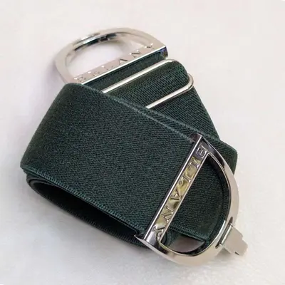 Hutson x Ellany Ellany Hunter Green - 1.5" Silver Stirrup Belt