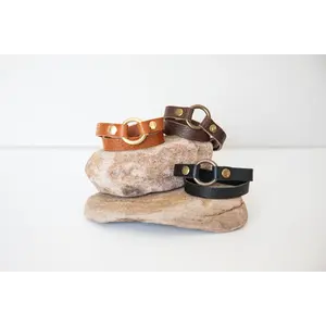 Aura Design Co Aura Design Leather O-Ring Wrap Bracelet