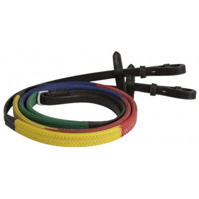 Camelot Camelot Rubber Rainbow Reins - 1/2 x 58"