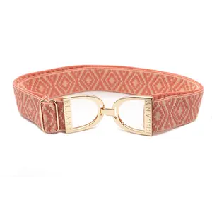 Hutson x Ellany Ellany Coral Ornata - 1.5” Gold Stirrup Elastic Belt