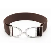 Hutson x Ellany Ellany Chocolate - 1.5" Silver Stirrup Elastic Belt