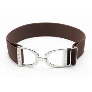 Hutson x Ellany Ellany Chocolate - 1.5" Silver Stirrup Elastic Belt