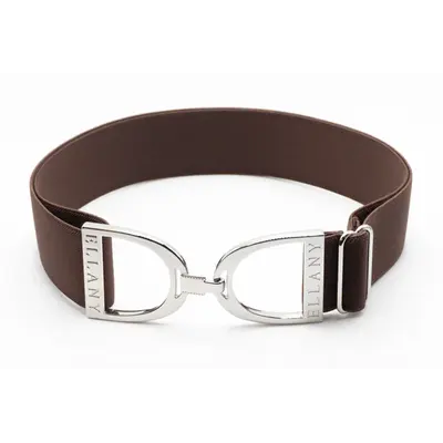 Hutson x Ellany Ellany Chocolate - 1.5" Silver Stirrup Elastic Belt
