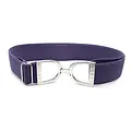 Hutson x Ellany Ellany Amethyst - 1.5" Silver Stirrup Elastic Belt