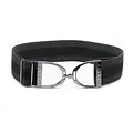 Hutson x Ellany Ellany Charcoal Stripes - 2" Gunmetal Stirrup Elastic Belt