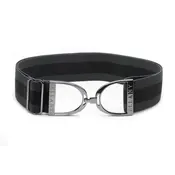 Hutson x Ellany Ellany Charcoal Stripes - 2" Gunmetal Stirrup Elastic Belt