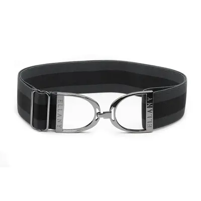 Hutson x Ellany Ellany Charcoal Stripes - 2" Gunmetal Stirrup Elastic Belt