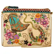 Faire Mary Francis Accessories On The Range Western Boots and Horseshoe Ivory Beaded Mini