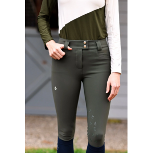 Criniere Life Criniere Life - High Compression Juliette Breeches - Hunter Green - Knee Patch