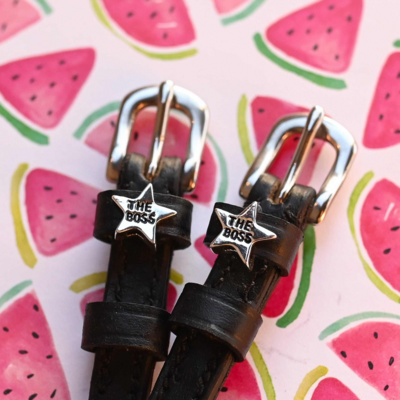 Dreamers & Schemers D&S - The Boss Star Silver Spur Straps - 18"
