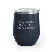 Unsustainable Equestrian Unsustainable Equestrian - Wine Tumbler 12oz - Trainer Drinks - Navy Blue