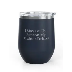 Unsustainable Equestrian Unsustainable Equestrian - Wine Tumbler 12oz - Trainer Drinks - Navy Blue