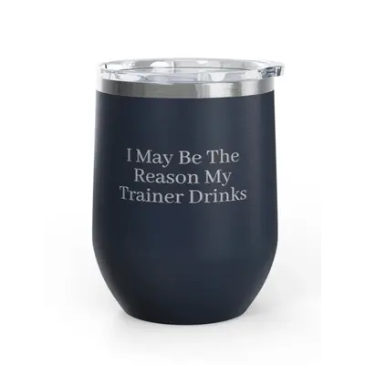 Unsustainable Equestrian Unsustainable Equestrian - Wine Tumbler 12oz - Trainer Drinks - Navy Blue