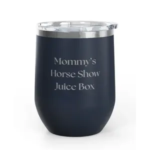 Unsustainable Equestrian Unsustainable Equestrian - Wine Tumbler 12oz - Mommy's Juice Box - Navy Blue