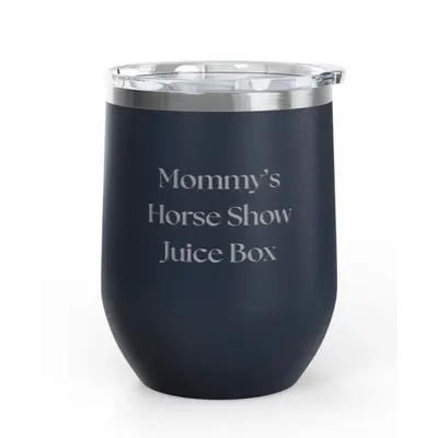 Unsustainable Equestrian Unsustainable Equestrian - Wine Tumbler 12oz - Mommy's Juice Box - Navy Blue