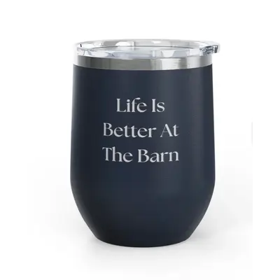 Unsustainable Equestrian Unsustainable Equestrian - Wine Tumbler 12oz - Better at the Barn - Navy Blue
