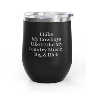 Unsustainable Equestrian Unsustainable Equestrian - Wine Tumbler 12oz - Big and Rich - Black