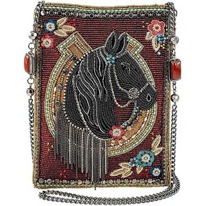 Mary Frances Accessories Mary Frances - Let’s Gallop Beaded Black Horse Mini Crossbody Handbag