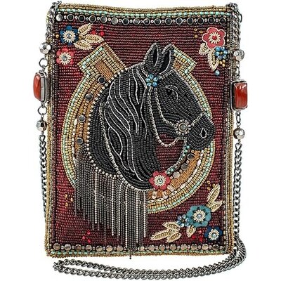 Mary Frances Accessories Mary Frances - Let’s Gallop Beaded Black Horse Mini Crossbody Handbag
