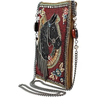 Mary Frances Accessories Mary Frances - Let’s Gallop Beaded Black Horse Mini Crossbody Handbag