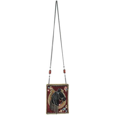 Mary Frances Accessories Mary Frances - Let’s Gallop Beaded Black Horse Mini Crossbody Handbag