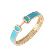 Canvas Style Canvas Style - Majesty Horsebit Enamel Hinge Bangle - Light Blue